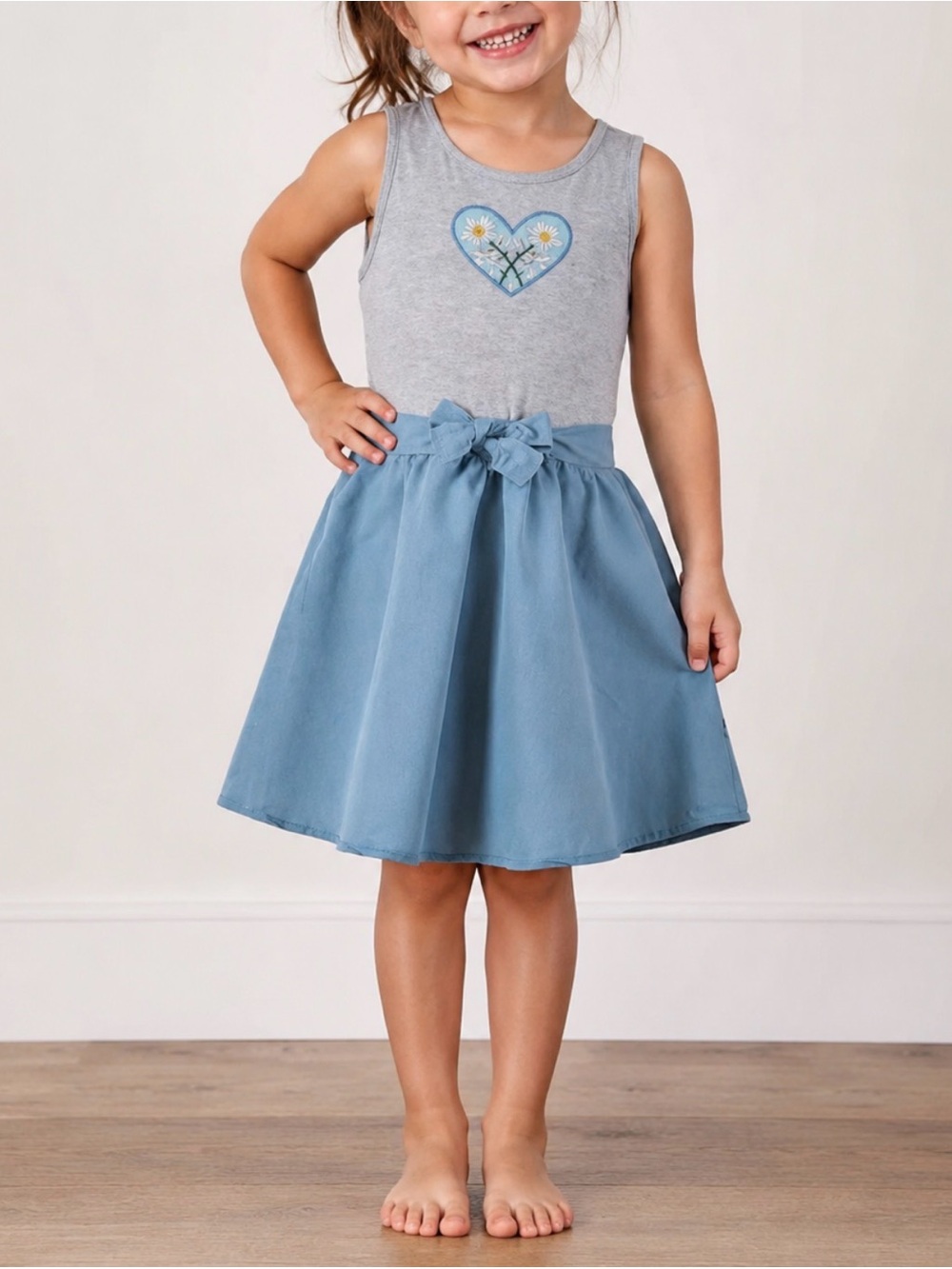 Limited Too Mix Media Dress with 2 side pockets Girls Size 4T